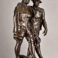 Alt text: Two wounded World War I Soldiers leaning on each other for support