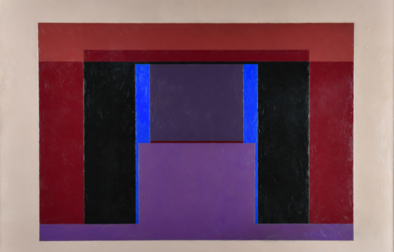 Alt text: Geometric painting with blocks resembling an entryway