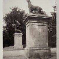 Alt text: Two monumental panthers at Prospect Park