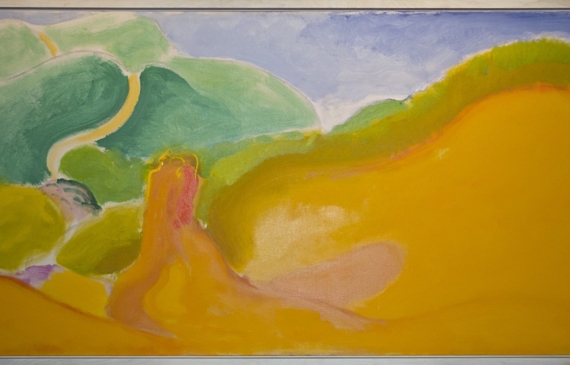 Alt text: Abstract painting of a spring landscape