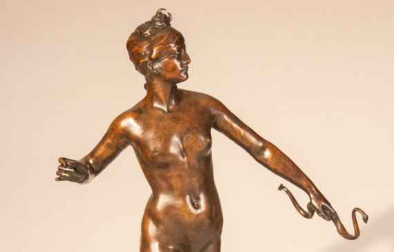Alt text: Bronze sculpture of the Goddess Diana