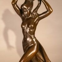 Alt text: Bronze sculpture of a female figure