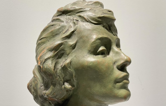 Alt text: Sculpture of a woman's face