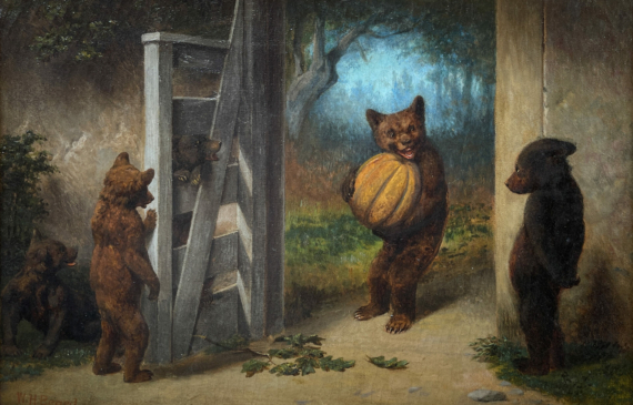 Alt text: Painting of a group of bears