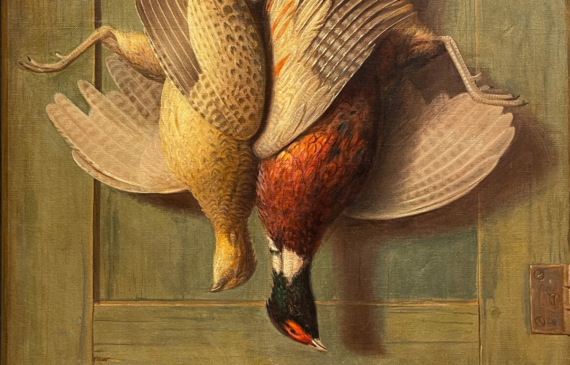 Alt text: painting of hanging game birds