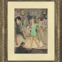 Alt text: Watercolor of women dancing