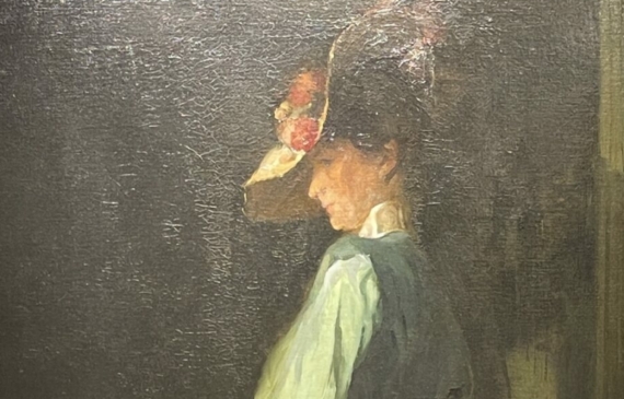 Alt text: Painting of a standing woman