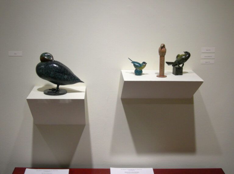 Installation view of bronze bird sculptures for 2006 Geoffrey Dashwood exhibiion