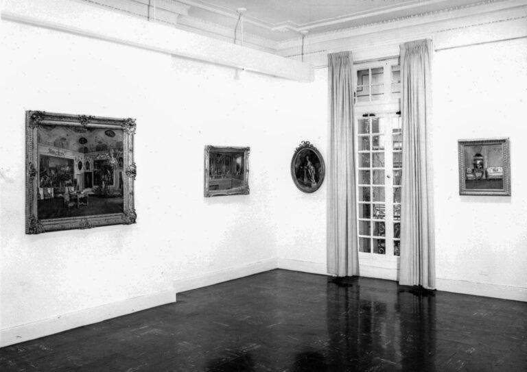 Black and white installation photograph of 1974 Walter Gay show