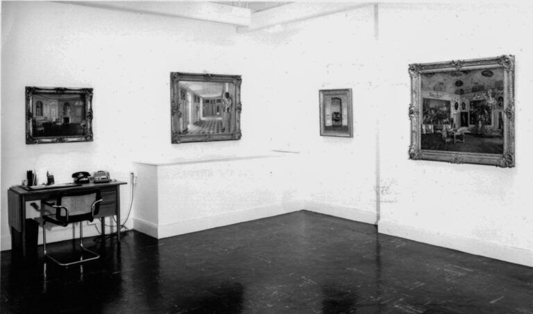 Black and white installation photograph of 1974 Walter Gay show